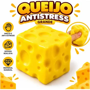 Squishy amarelo em formato de queijo